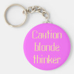 blonde thinker keychain
