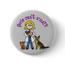 Blonde Veterinarian Girl Button