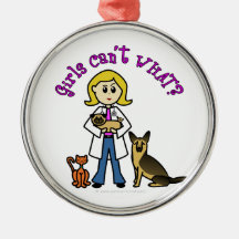 Blonde Veterinarian Girl Christmas Tree Ornament