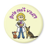 Blonde Veterinarian Girl Fridge Magnet