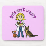 Blonde Veterinarian Girl Mousepads
