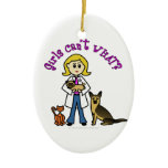 Blonde Veterinarian Girl Christmas Tree Ornament