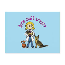 Blonde Veterinarian Girl Post Card