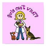 Blonde Veterinarian Girl Poster