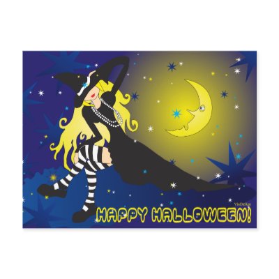 blonde witch_1 postcard by VioDeSign