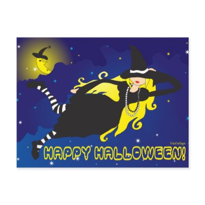 blonde witch postcard by VioDeSign