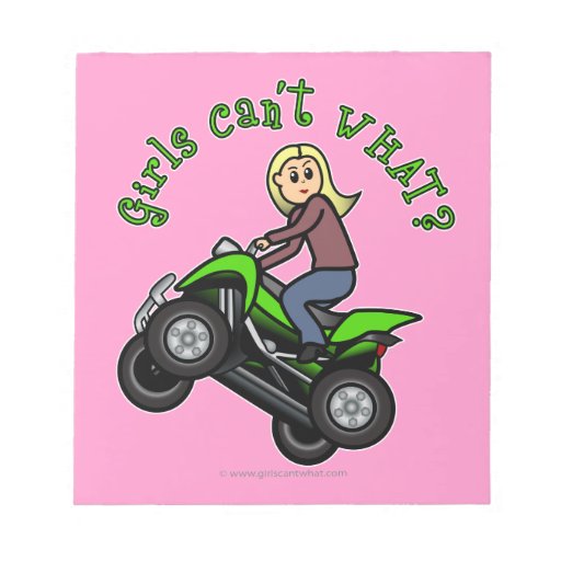Blonde Woman ATV | Four Wheeler Driver Memo Pad