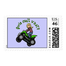 Blonde Woman ATV | Four Wheeler Driver Postage Stamps
