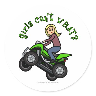 Blonde Woman ATV | Four Wheeler Driver Stickers by girlscantwhat