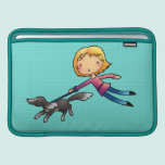 Blonde woman Dog walking ipad sleeves