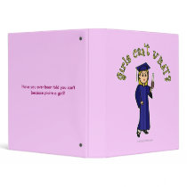 Blonde Woman Graduate in Blue Gown binders