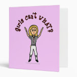Blonde Womens Football Referee 3 Ring Binders