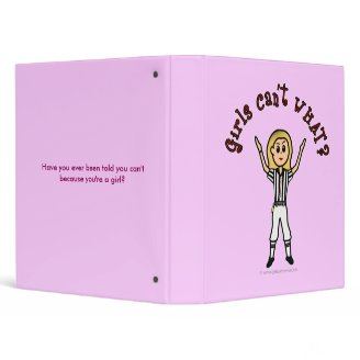 Blonde Womens Football Referee 3 Ring Binder