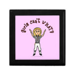 Blonde Womens Football Referee Keepsake Box