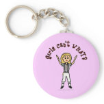 Blonde Womens Football Referee Key Chain