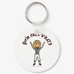 Blonde Womens Football Referee Keychains