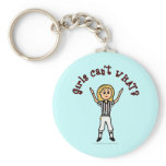 Blonde Womens Football Referee Keychain