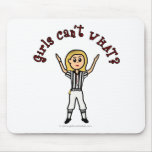Blonde Womens Football Referee Mousepads