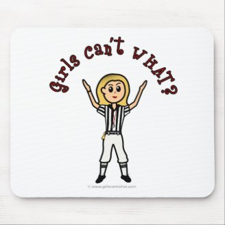 Blonde Womens Football Referee Mouse Pads