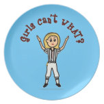 Blonde Womens Football Referee Plates