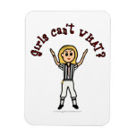 Blonde Womens Football Referee Vinyl Magnets