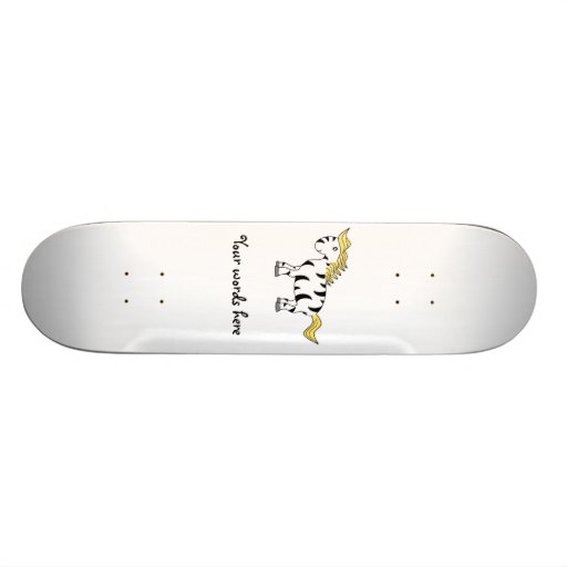 Blonde zebra skate board deck