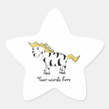 Blonde zebra star stickers