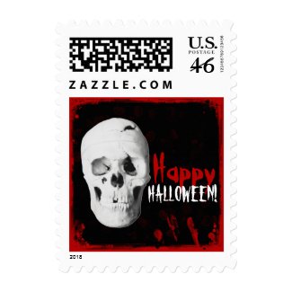 Blood and Skull Happy Halloween Postage stamp
