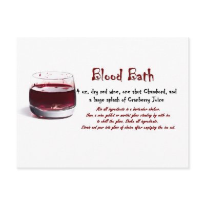 Blood Bath drink recipe Post Card by VampOut