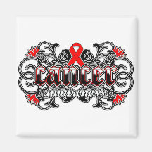 Blood Cancer Awareness Floral Ornamental Fridge Magnet