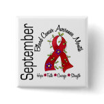 Blood Cancer Awareness Month Flower Ribbon 1 Pinback Button
