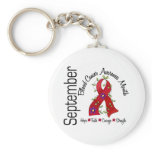 Blood Cancer Awareness Month Flower Ribbon 1 Key Chain