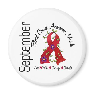 Blood Cancer Awareness Month Flower Ribbon 1 Fridge Magnets by awarenessgifts