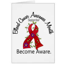Blood Cancer Awareness Month Flower Ribbon 2 Cards