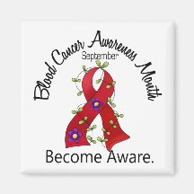 Blood Cancer Awareness Month Flower Ribbon 2 Magnet