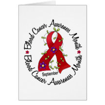 Blood Cancer Awareness Month Flower Ribbon 3 Greeting Card