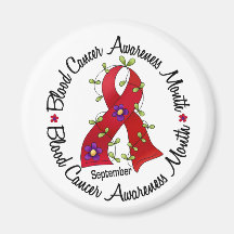 Blood Cancer Awareness Month Flower Ribbon 3 Magnet
