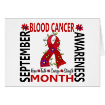 Blood Cancer Awareness Month Flower Ribbon 4 Greeting Cards