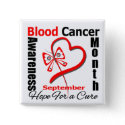 Blood Cancer Awareness Month Heart Butterfly button