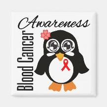 Blood Cancer Awareness Penguin Fridge Magnets