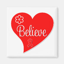 Blood Cancer Believe Heart Fridge Magnet