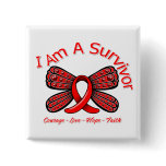 Blood Cancer Butterfly I Am A Survivor Pinback Button