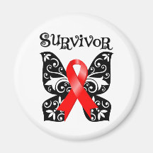 Blood Cancer Butterfly Survivor Refrigerator Magnets