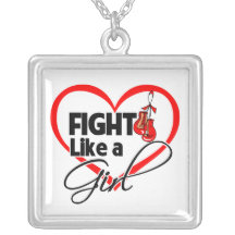 Blood Cancer Fight Like a Girl Heart Personalized Necklace