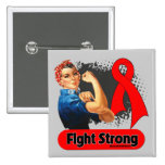 Blood Cancer Fight Strong Rosie Riveter buttons