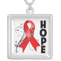Blood Cancer Floral Hope Ribbon Pendant
