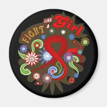 Blood Cancer Groovy Fight Like A Girl Refrigerator Magnet