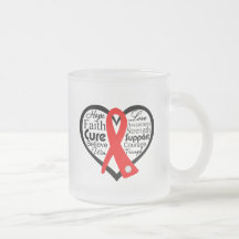 Blood Cancer Heart Ribbon Collage Mugs