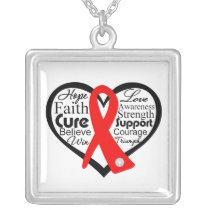 Blood Cancer Heart Ribbon Collage Jewelry