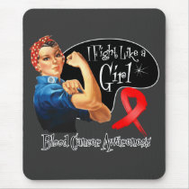 Blood Cancer I Fight Like a Girl Rosie The Riveter Mousepad